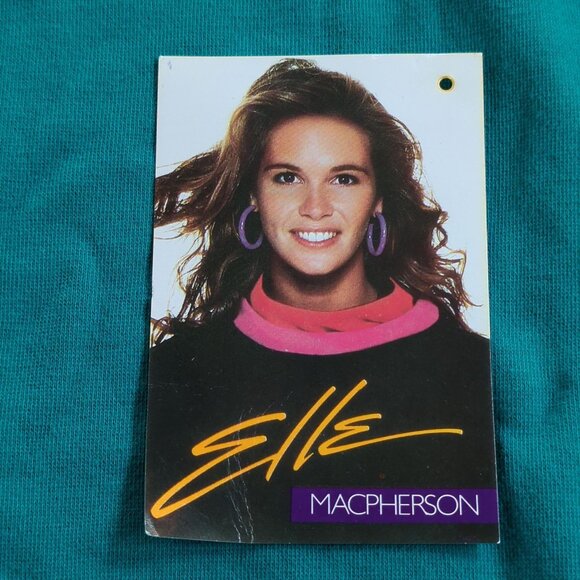 Vintage Elle Macpherson Teal Cardigan Sweater M With Button Front and Pockets - Picture 5 of 15